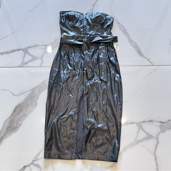 CBR Silver Strapless Sheath Dress Cocktail - Picture 1 of 1